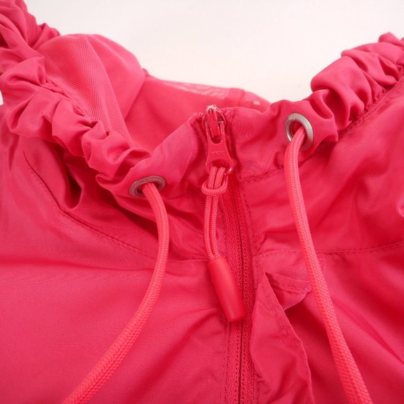 Lucy Hooded Light Jacket Women's Size XL Deep Pink Ruffled Trim Full Zip - Picture 8 of 10